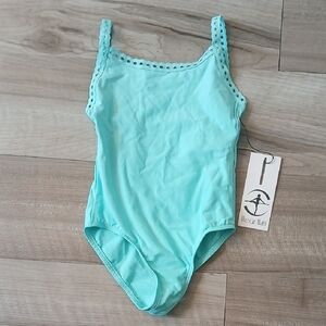 Wear Moi Girls' Dance Leotard Size 6-8 NWT eyelet Camisole Ballet Microfiber (I)